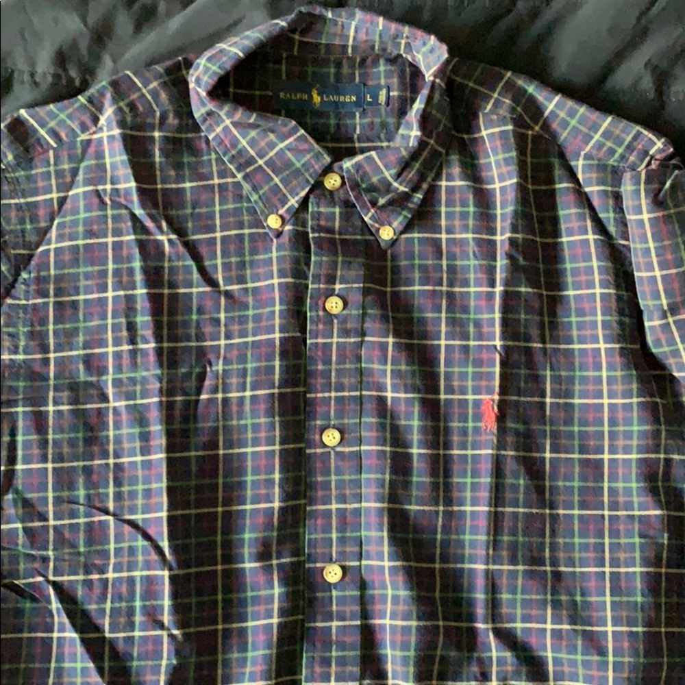 Men’s Large Plaid Polo Ralph Lauren Button Down